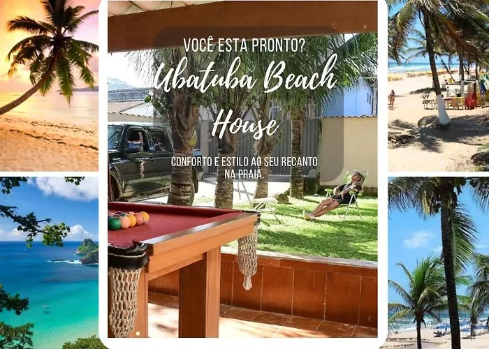 Ubatuba Beach House - Bilhar, Churrasqueira, E Suite Com Ar A 350M Da Praia